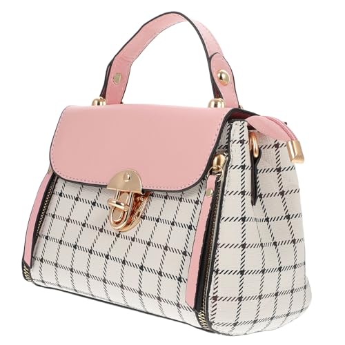 CATIEBYE Damen Umhängetasche Stil Kleine Schultertasche Tragbare Mode Crossbody Bag aus PU und Zinklegierung für Alltag Party Strand Rosa von CATIEBYE
