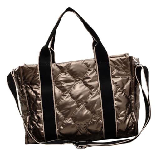 CATIEBYE Damen Umhängetasche Wasserabweisendem Material Tragetasche für Strand Mittlere Champagnerfarbe für Reisen Schule Freizeit CATIEBYE Damen Umhängetasche Wasserabweisendem Material Tragetasche für Strand Mittlere Champagnerfarbe für Reisen Schule Freizeit von CATIEBYE
