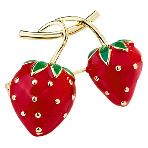 CATIEBYE 1stück Strawberry Brosche Für Damen Leichte Metall-anstecknadel Für Kleider Schals Hüte Taschen Accessoire Für Stilvolle Outfits Und Besondere Anlässe von CATIEBYE