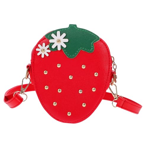 CATIEBYE Erdbeer Münztasche Aus Pu Für Junge Mädchen Modische Geldbörse Einfaches Portemonnaie Als Umhängetasche Für Mädchen von CATIEBYE