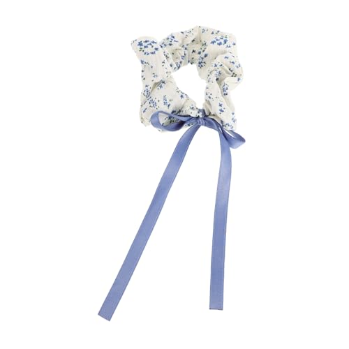 CATIEBYE Floral Haargummis Mit Schleifen Elastische Haargummis Für Große Brötchen Süße Haarbänder Im Blumenmuster Robuste Haaraccessoires Für Frauen Und Mädchen Für Elegantes von CATIEBYE