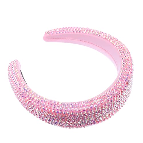 CATIEBYE Gepolstertes Breites Haarschmuck stirnband mit Funkelnden Strasssteinen Verstellbar für Damen und Mädchen für Hochzeit Party Geburtstag und Festliche Anlässe von CATIEBYE