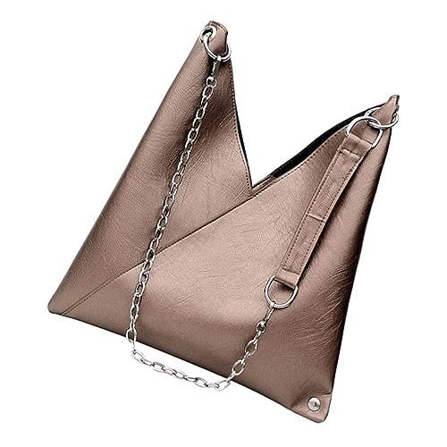 CATIEBYE Große Damen Schultertasche mit Kette PU Crossbody Bag Modisch und Geräumig für Abend und Partyoutfits Vielseitig Einsetzbar Goldfarbener Stilvolles Design von CATIEBYE