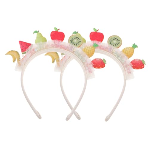 CATIEBYE Haarband Mit Ananas Und Erdbeere Fruchtiger Haarschmuck Tropische Kopfbedeckung Für Damen Und Mädchen Party-zubehör Bequemer Netzspitze von CATIEBYE