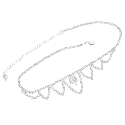 CATIEBYE Halskette Damen Kupfer mit Verstellbarer Kette und Funkelnden Strasssteinen Brautschmuck für Hochzeit und Festliche Anlässe Modisches Boho Accessoire für Frauen von CATIEBYE