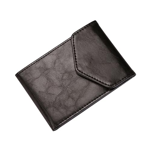 CATIEBYE Herren Geldbörse aus PU mit RFID Schutz Schlankes Business Kartenetui mit Praktischem Verschluss Kleines Portemonnaie für Führerschein und Münzen Schwarzes Design für Alltag und von CATIEBYE