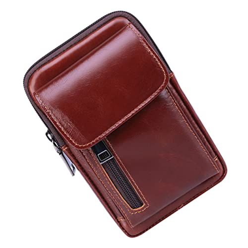 CATIEBYE Outdoor-Sporttasche Aus Rindsleder Multifunktionale Hüfttasche Für Herren Praktische Outdoor-Sporttasche Mit Handyfach Und Stauräumen Für Gegenstände Schützt Vor Wasser Und Abnutzu von CATIEBYE