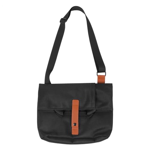 CATIEBYE Herren Vintage Umhängetasche Große Stabile Messenger Bag aus Hochwertigem Material mit Viel Stauraum Praktischer Schultertasche für Alltag und Reise in Schwarz von CATIEBYE