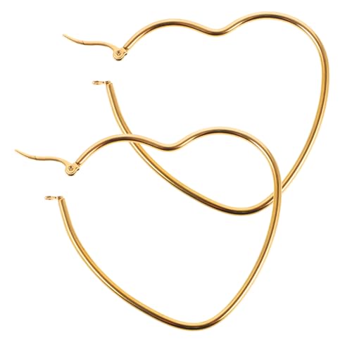 CATIEBYE Herzförmige Creolen Ohrringe Damen Vergoldet Große Damenohrringe Elegant Schmuck für Frauen Mädchen von CATIEBYE