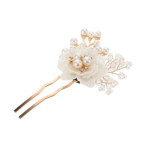 CATIEBYE Hochzeit Haarnadeln Mit Perlen Und Blumen U-förmige Haarschmuck Für Damen Leicht Und Bequem Für Braut Und Brautjungfern Elegantes Haaraccessoire Für Besondere Anlässe von CATIEBYE