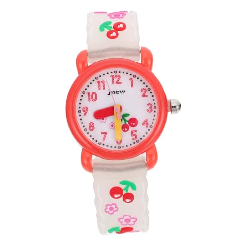 CATIEBYE Cartoon Kinderuhr wasserdichte Silikon-Armbanduhr Für Schüler Einstellbare Quarzzeitmesser Mit Buntem Kirschdesign Für Jungen Und Mädchen Für Unterricht von CATIEBYE