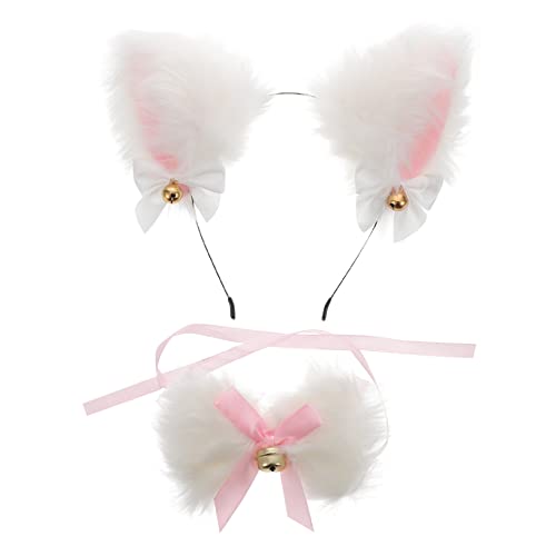 CATIEBYE Katzenohr-stirnband-set Aus Plüsch Mit Fliege Für Cosplay-partys Und Den Alltag von CATIEBYE