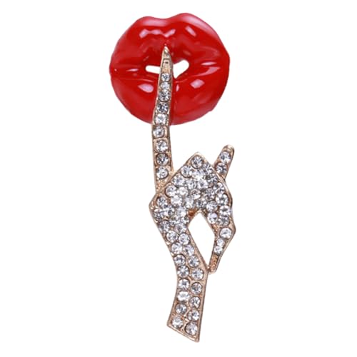 CATIEBYE Lippennadel Mit Strass Modische Brosche Für Damen Eleganter Anstecker Für Kleidung Schals Und Hüte Für Besondere Anlässe Und Alltägliche Outfits von CATIEBYE