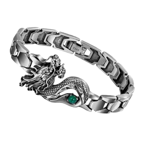 CATIEBYE Männer Armband Dragon Totem Edelstahl Stilvolles Neujahrs Schmuckstück Langlebiges Herrenarmband Modisches Accessoire für Alltag und Festtage von CATIEBYE