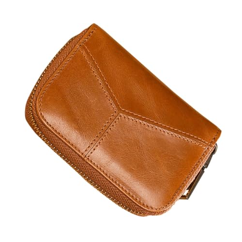 CATIEBYE Multifunktionale PU Geldbörse mit Münzfach und Organizer für Karten Kompakte Leichte Kartenetui mit Reißverschluss Braun Praktisches Portemonnaie für Alltag und von CATIEBYE