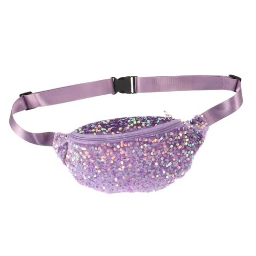 CATIEBYE Pailletten Crossbody Bag Damen Schultertasche mit Reißverschluss Verstellbar Kleine Chest Bag für Alltag Essentials Polyester Elegant von CATIEBYE