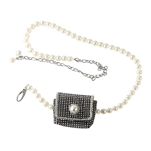 CATIEBYE Perlentasche Aus Kunstperlenmaterial Kettentasche Für Damen Leicht Zu Tragen Als Minitasche Oder Gürteltasche Zum Aufbewahren Von Lippenstift Schlüsseln Geldbörse Und von CATIEBYE