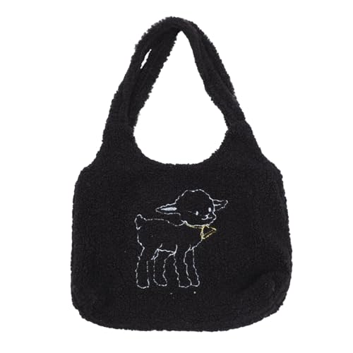 CATIEBYE Plüsch Umhängetasche Mädchen Schultertasche Großes Fassungsvermögen Leicht Tragbar Vielseitige Handtasche All Match Tasche für Alltag Büro und Freizeit von CATIEBYE