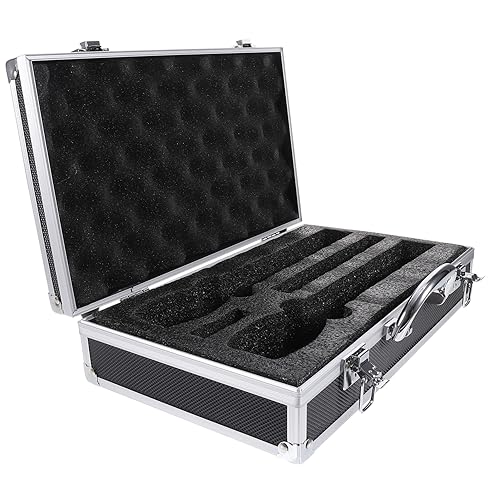 CATIEBYE Protective Microphone Storage Box Für Handheld Mikrofone Robuste Aluminiumkoffer Für Ktv Karaoke Und Aufnahme Praktische Mikrofon Organizer Tasche Schwarz von CATIEBYE
