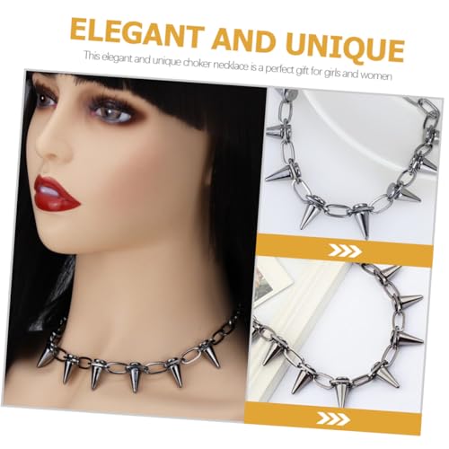 CATIEBYE Punk Rivet Choker Halskette Metall Nieten Clavicle Chain Mädchen Party Schmuck Langlebig Modisch von CATIEBYE