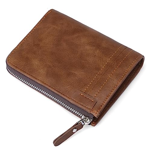 CATIEBYE Herren Block Brieftasche Mode Reißverschlusstasche Kurze Casual Kredit Büro Party Geldbörse von CATIEBYE