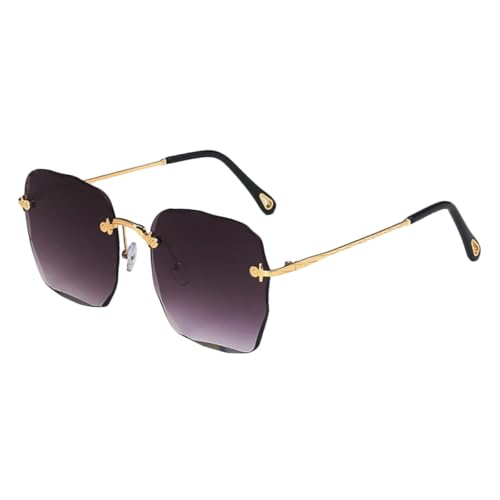 CATIEBYE Randlose Damen Sonnenbrille Oversized Rechteckig Metallfassung Resin Gläser Komfortabel Nasenpad Strand Freizeit Outdoor CATIEBYE Randlose Damen Sonnenbrille Oversized Rechteckig Metallfassung Resin Gläser Komfortabel Nasenpad Strand Freizeit Outdoor von CATIEBYE