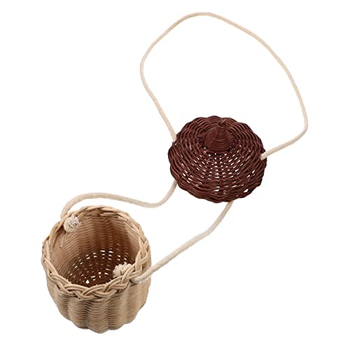 CATIEBYE Rattan Woven Mini Umhängetasche Eichelform Für Junge Mädchen Handgefertigter Robuster Korb Für Fotos Ausflüge Und Für Kleinkinder Und Vorschulkinder von CATIEBYE