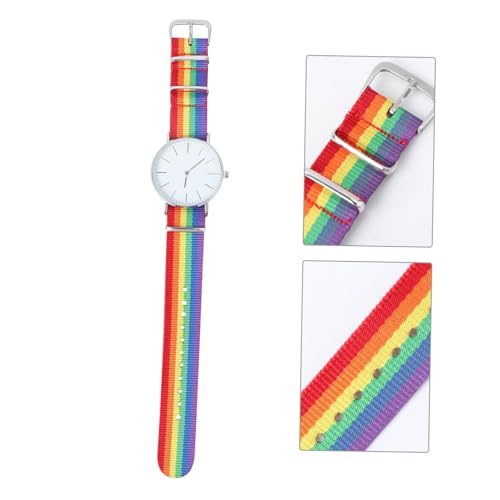 CATIEBYE Regenbogen Armbanduhr Unisex Quarzuhr Silber Modische Zarte Armbanddekoration Für Frauen Männer Komfortabel Präzise Uhr Für Alltag Und von CATIEBYE