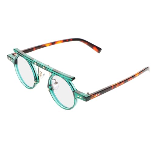 CATIEBYE Retro Runde Sonnenbrille Unisex Leichtes Langlebiges Material Modisch und Robust für Sommerpartys Strand Alltag Geeignet Stylische Runde Form mit Grünem Rahmen und Grauen Gläsern von CATIEBYE