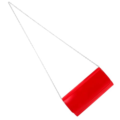 CATIEBYE Rote Damen Clutch Abendtasche aus PU Leichte Mittelgroße Lange Geldbörse mit Sicherem Knopfverschluss Handtasche für Partys und Formelle Anlässe Vielseitig und Modisch von CATIEBYE