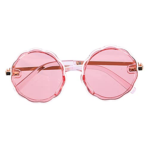 CATIEBYE Runde Sonnenbrille UV Schutz Blendung Strand Foto Requisite Frühling Sommer Mädchen Rosa Rahmen von CATIEBYE