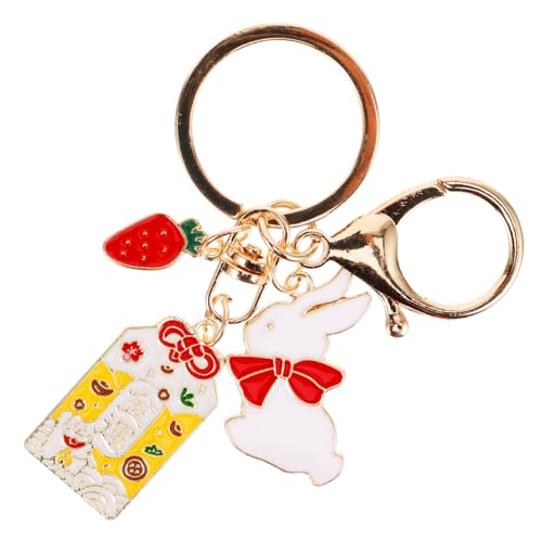 CATIEBYE Schlüsselkettenplüschies Katzenschlüsselkäse Racks Draht Lucky Rabbit Silber Gold Ringe Bunny Schlüsselbund Für Schlüsselringe Perlen Keychain Anhänger Spiral Halskette Kette Van von CATIEBYE
