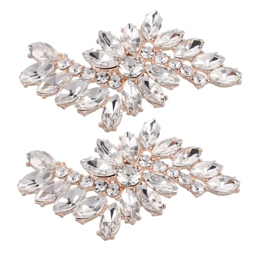 CATIEBYE Schuhclips Strasssteine Blumen Abnehmbare Damenschuhschmuck Clips Teiliges Schuhaccessoires für High Heels Hochzeit und Party von CATIEBYE