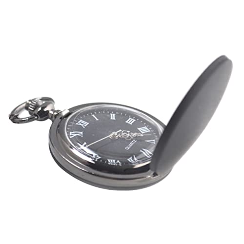 CATIEBYE Schwarze Mittlere Taschenuhr mit Quarzuhrwerk Mattierte Oberfläche Retro Design Tragbare Armbanduhr für Damen und Herren Verarbeitet Langlebig und Stilvoll für Alltag und von CATIEBYE