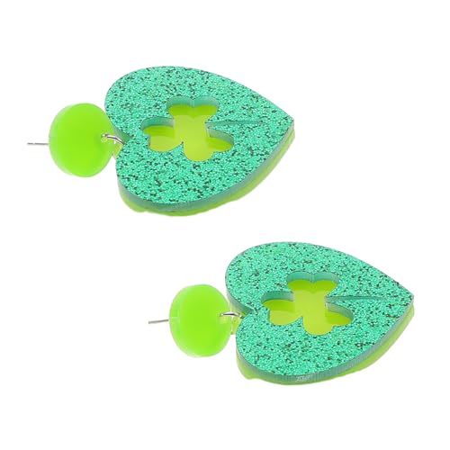 CATIEBYE Shamrock Ohrringe Grün Kleeblatt Schmuck St Patricks Day Party Ohrhänger Damen Mädchen Glücksbringer Accessoire Leicht Langlebig von CATIEBYE