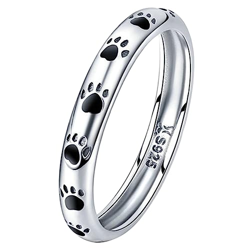CATIEBYE Silber Ring mit Pfotenabdruck Partner und Freundschaftsring für Filigraner Schmuck für Damen und Herren zu Geburtstag und Festen von CATIEBYE