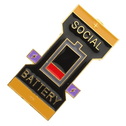 CATIEBYE Soziale Batterie Brosche Kreatives Cartoon Design Leichte Anstecknadel Eleganter zu Anlässen für Kleidung Schals Mützen von CATIEBYE