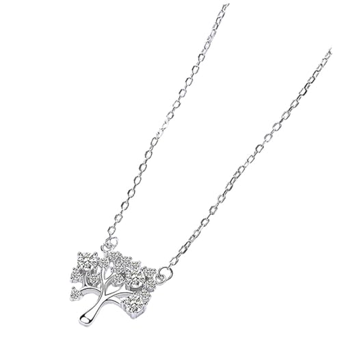CATIEBYE Sterling Silber Halskette Baumzweig Anhänger Feiner Modeschmuck Damen Elegant Alltags Schmuck von CATIEBYE