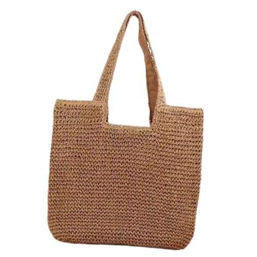 CATIEBYE Strandtasche Damen Handgefertigt Große Strohtasche Sommer Strandtasche Leicht Geräumig Handgewebte Schultertasche Für Alltag Urlaub Picknick von CATIEBYE
