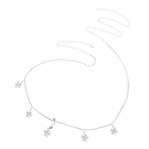 CATIEBYE Strass-bauchkette: Sommer-strand-strass-körperschmuck, Verstellbare Körperkette Für Damen Mit Kleeblatt-anhänger Für Partys von CATIEBYE