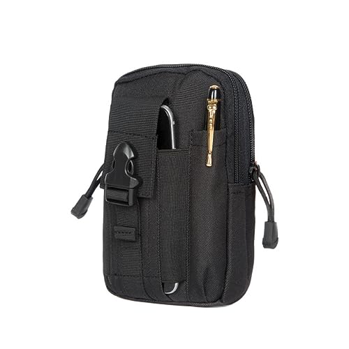 CATIEBYE Taktische Outdoor Gürteltasche Herren mit Reißverschluss Handyfach für Camping Smartphone Note Geeignet Freihändige Nutzung Robuste Bauchtasche Schwarz von CATIEBYE