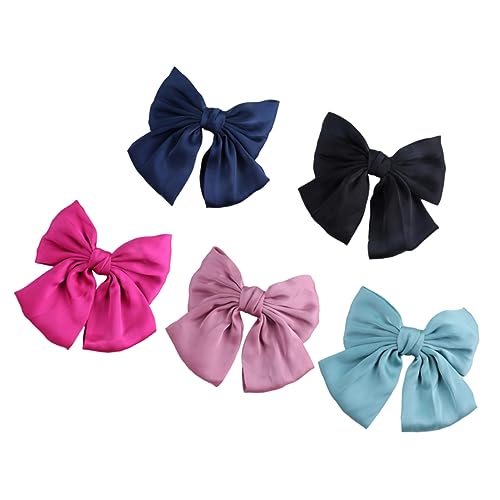 CATIEBYE 5stücke Teiliges Haarklammern Für Damen Mit Großen Schleifen Niedliche Haarspangen Blau Schwarz Rosé Rutschfeste Haarklammern Für Mädchen Und Frauen Für Verschiedene Outfits von CATIEBYE