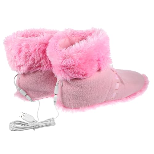 CATIEBYE USB Beheizbare Fußwärmer Abnehmbar Waschbar Rosa Praktischer Elektrischer Fußwärmer für Erwachsene Fördert Durchblutung Warmhaltend für Kalte Wintertage mit USB anschluss für von CATIEBYE