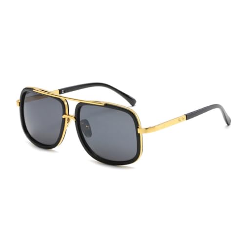 CATIEBYE Retro Sonnenbrille Unisex Eckig mit Uv-schutz Metallrahmen und Spiegellinsen für Männer und Frauen für Strand und Outdoor-aktivitäten von CATIEBYE