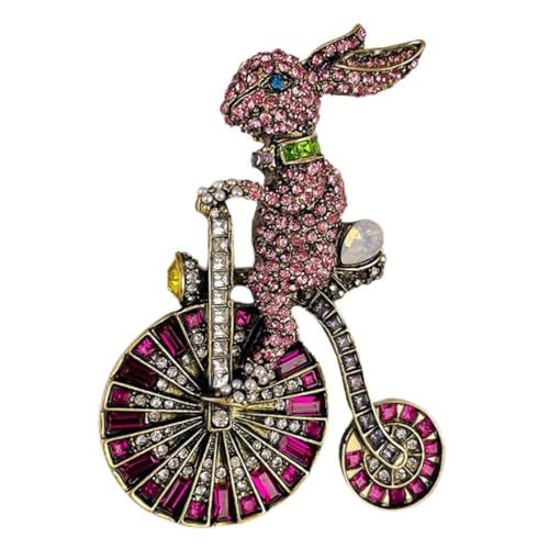 CATIEBYE Vintage Brosche Pin Kaninchen Form mit Strass Anstecknadel für Damen Dekorativ für Kleidung Schals Party Business und Geschenkidee von CATIEBYE