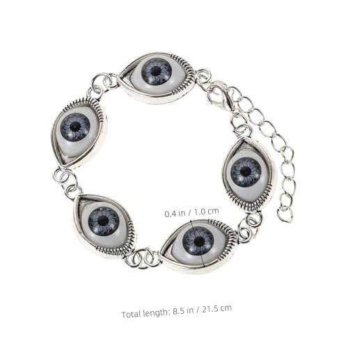 CATIEBYE Vintage Punk Armband für Damen Verstellbares Unisex Schmuckstück mit Bösem Auge Anhänger Langlebiges Legierungsarmband Modischer Statement schmuck für Partys und Alltag von CATIEBYE