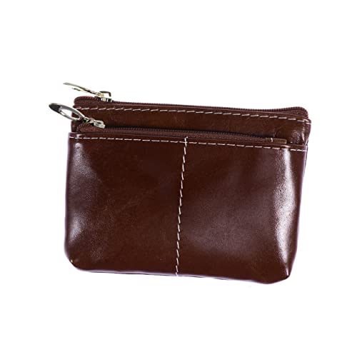 CATIEBYE Vintage Geldbörse Damen Aus Leder Braune Doppelte Reißverschluss-münztasche Mit Schlüsselring Große Kapazität Für Kreditkarten Bargeld Und Münzen Für Alltag Und Reisen von CATIEBYE
