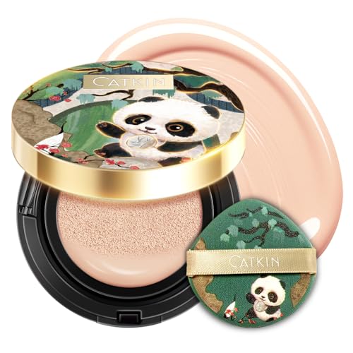 CATKIN Full Coverage Cushion Foundation, Flüssige Foundation in Kompakt, Atmungsaktive, Langanhaltender, Feuchtigkeitsspendendes, Porenfreies Gesichts Makeup für Empfindliche Haut, Matte Finish, 15g*2 von CATKIN