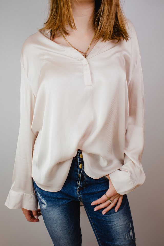 CATNOIR Hemdbluse Bluse CATNOIR beige von CATNOIR