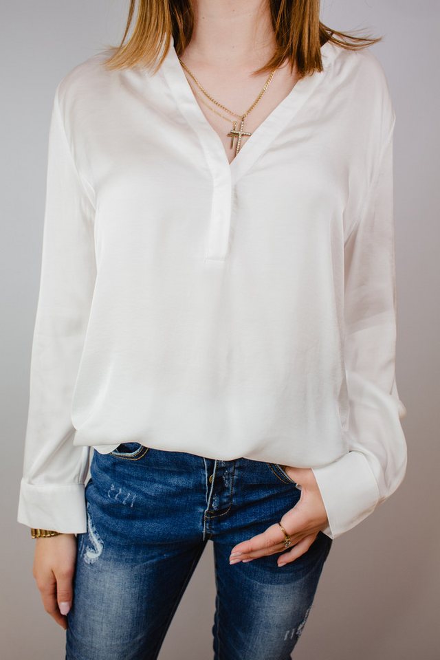 CATNOIR Hemdbluse Bluse CATNOIR creme von CATNOIR